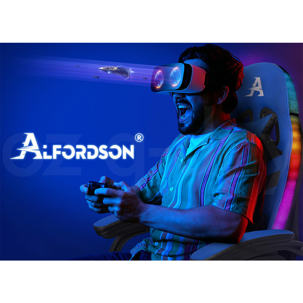 ALFORDSON Gaming Office Chair Massage Racing 12 RGB LED Computer Work Seat - Picture 231 of 267