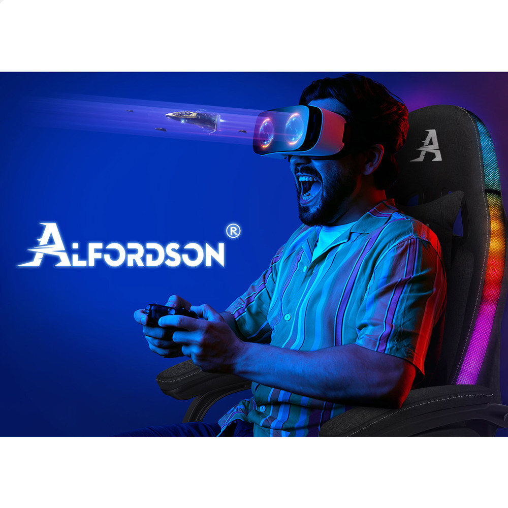 ALFORDSON Gaming Office Chair Massage Racing 12 RGB LED Computer Work Seat - Picture 243 of 267