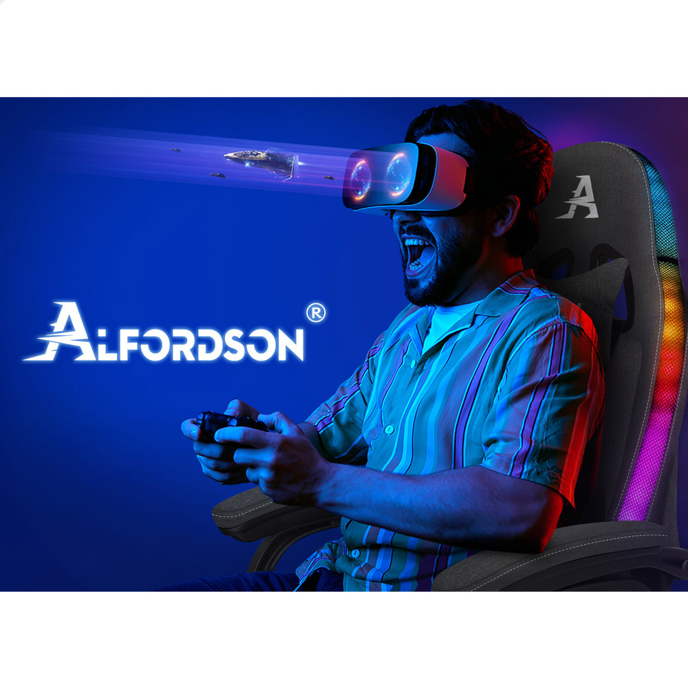ALFORDSON Gaming Office Chair Massage Racing 12 RGB LED Computer Work Seat - Picture 255 of 267