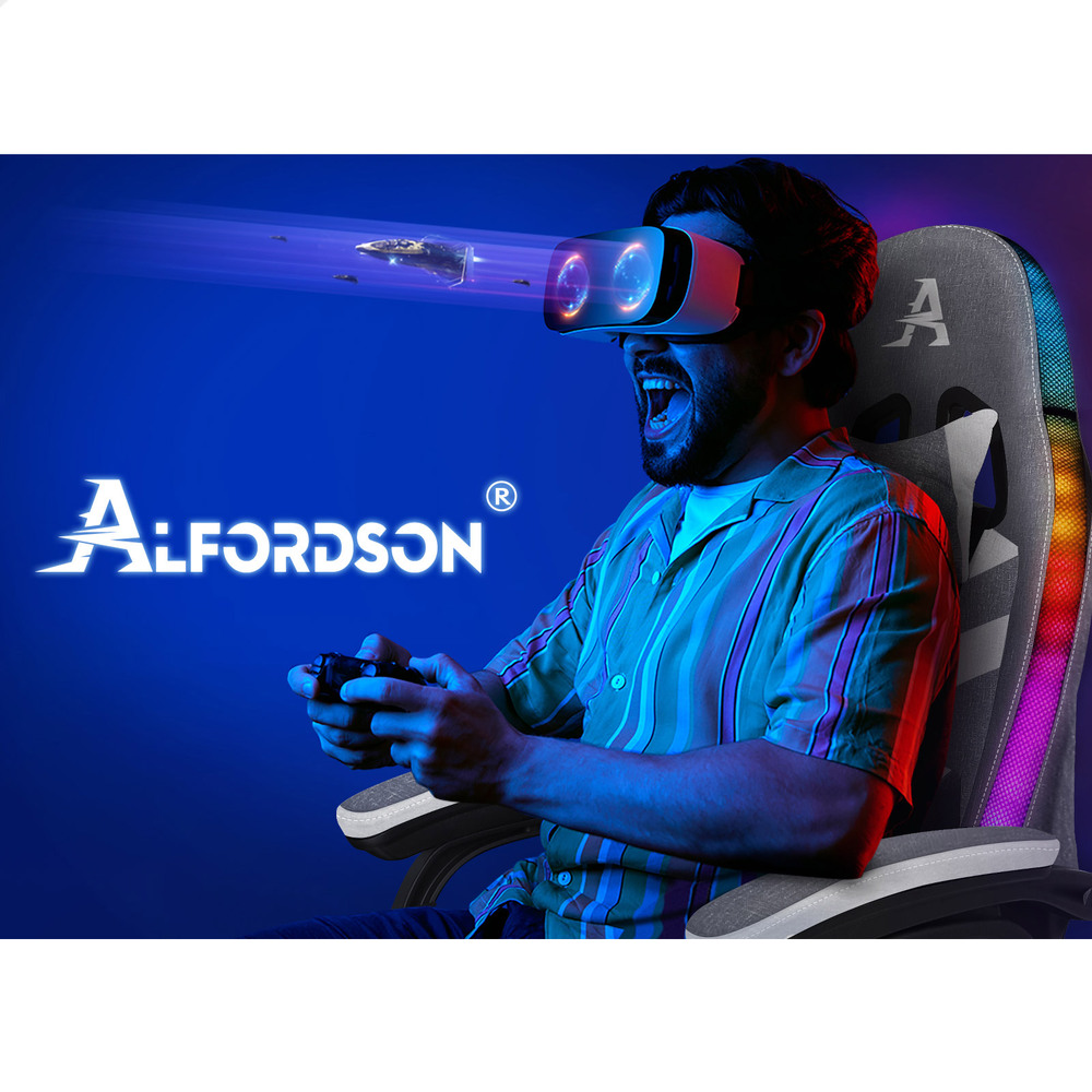ALFORDSON Gaming Office Chair Massage Racing 12 RGB LED Computer Work Seat - Picture 88 of 267