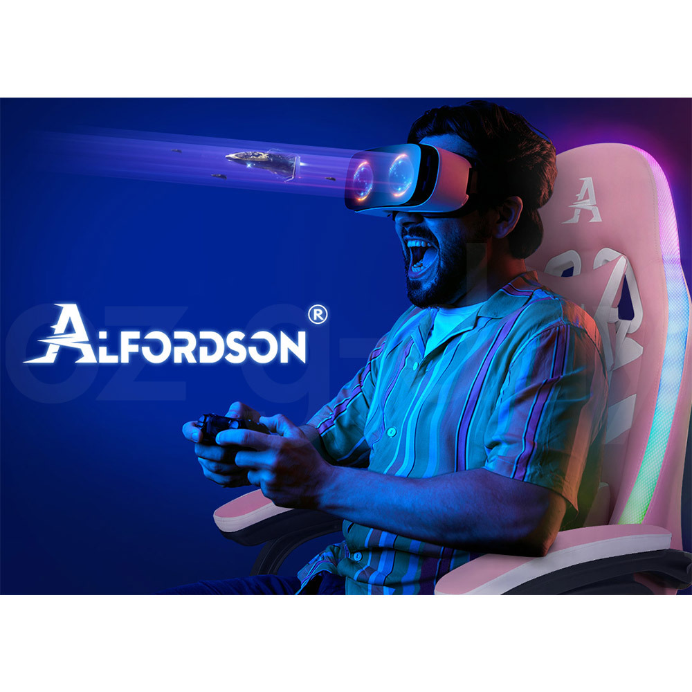 ALFORDSON Gaming Office Chair Massage Racing 12 RGB LED Computer Work Seat - Picture 76 of 267