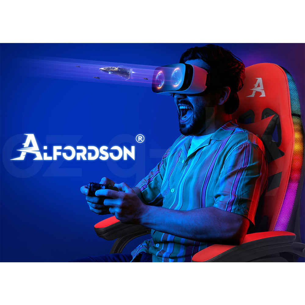 ALFORDSON Gaming Office Chair Massage Racing 12 RGB LED Computer Work Seat - Picture 41 of 267