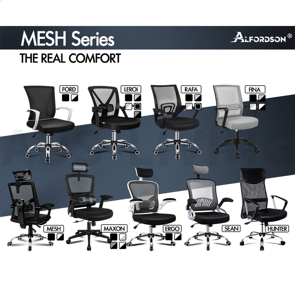 ALFORDSON Office Chair Mesh Executive Gaming Seat Leather Fabric Racing Tilt - Picture 24 of 1,188