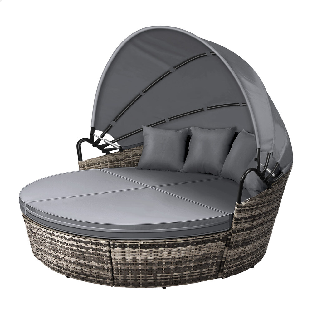 ALFORDSON Outdoor Sun Lounge Day Bed Patio Chairs Garden Furniture Wicker Sofa - Picture 37 of 37