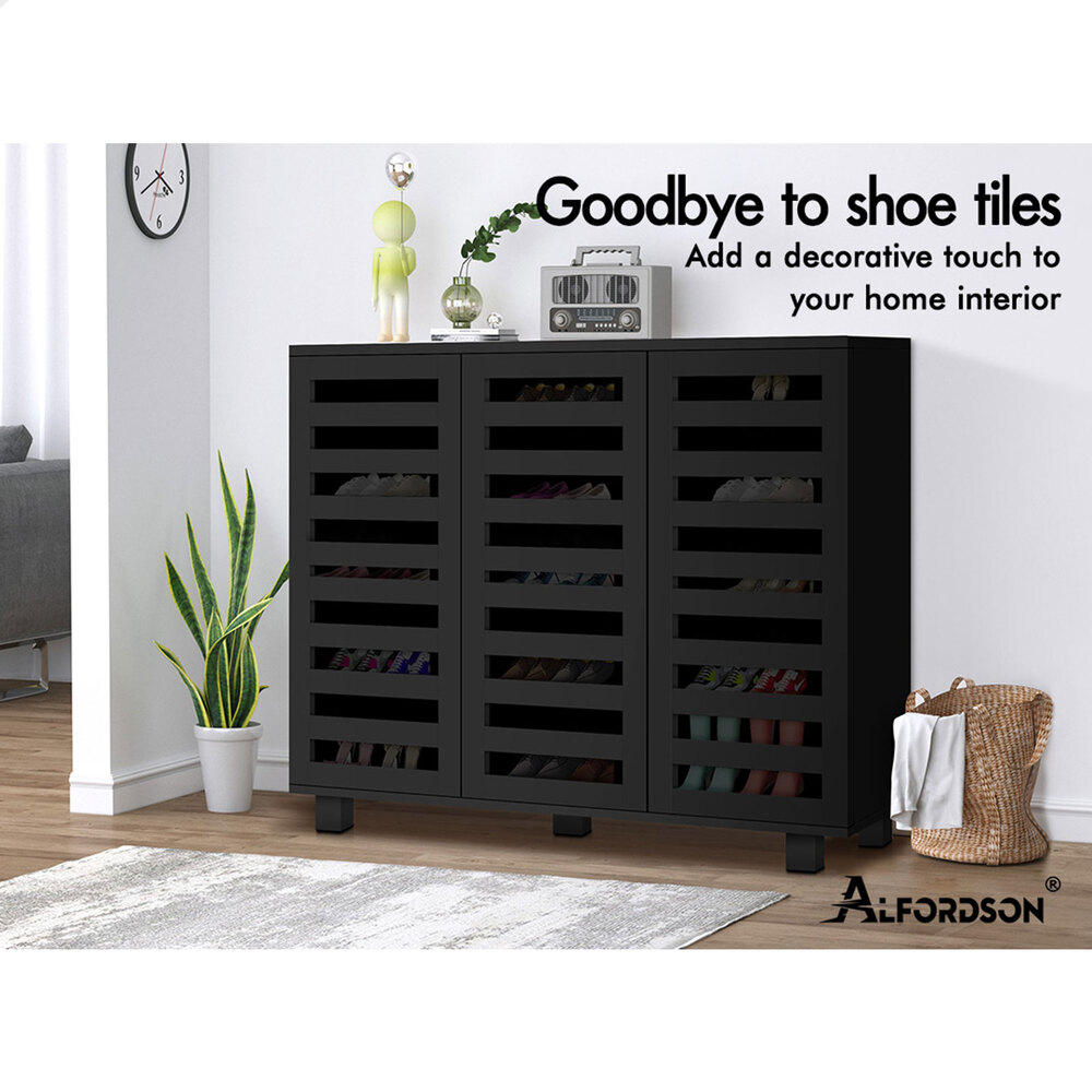 ALFORDSON Shoe Cabinet Storage Rack Drawer Organiser Shelf 21/30 Pairs Wood - Picture 68 of 92