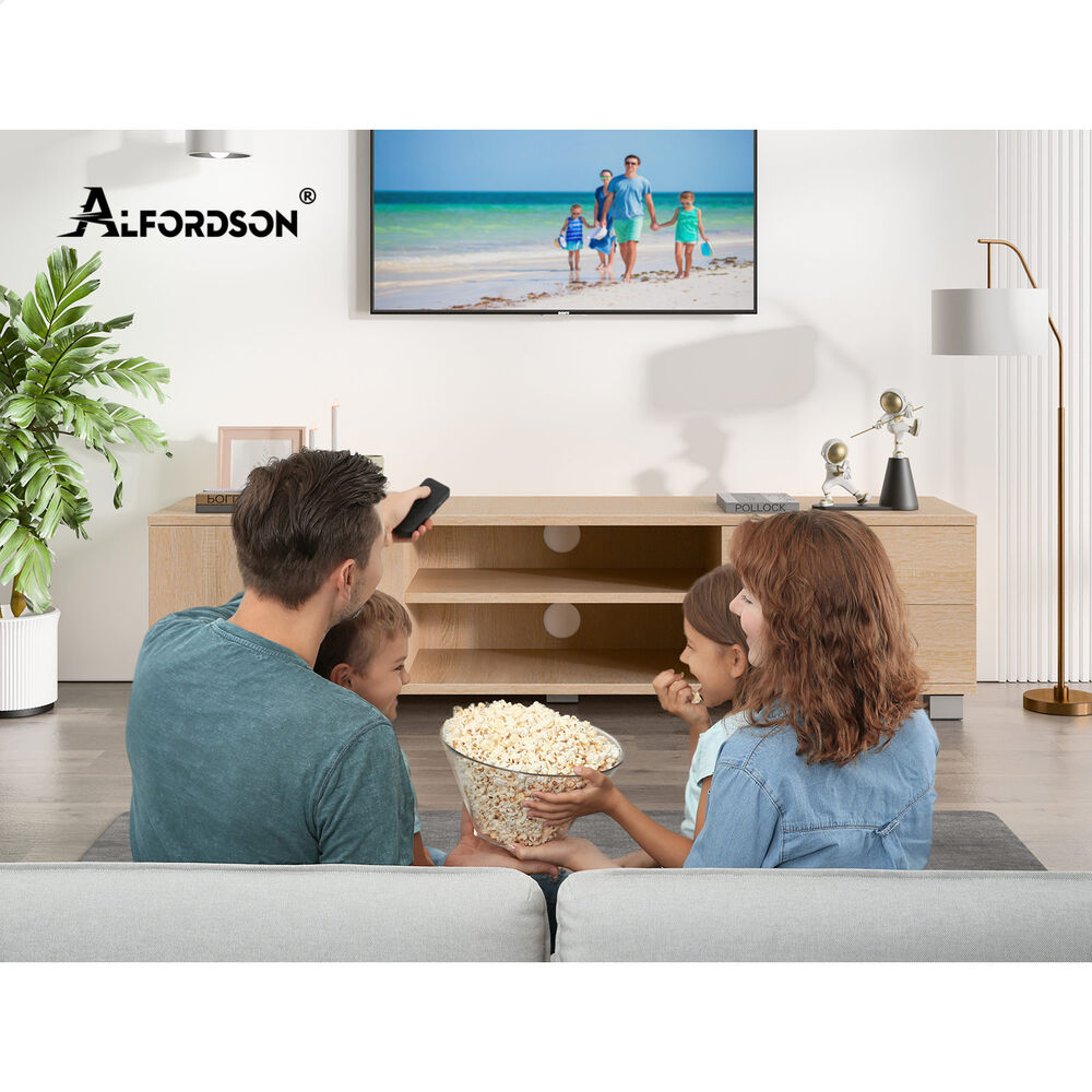 ALFORDSON TV Cabinet Entertainment Unit Stand 120cm Storage Shelf Drawers Wooden - Picture 36 of 48