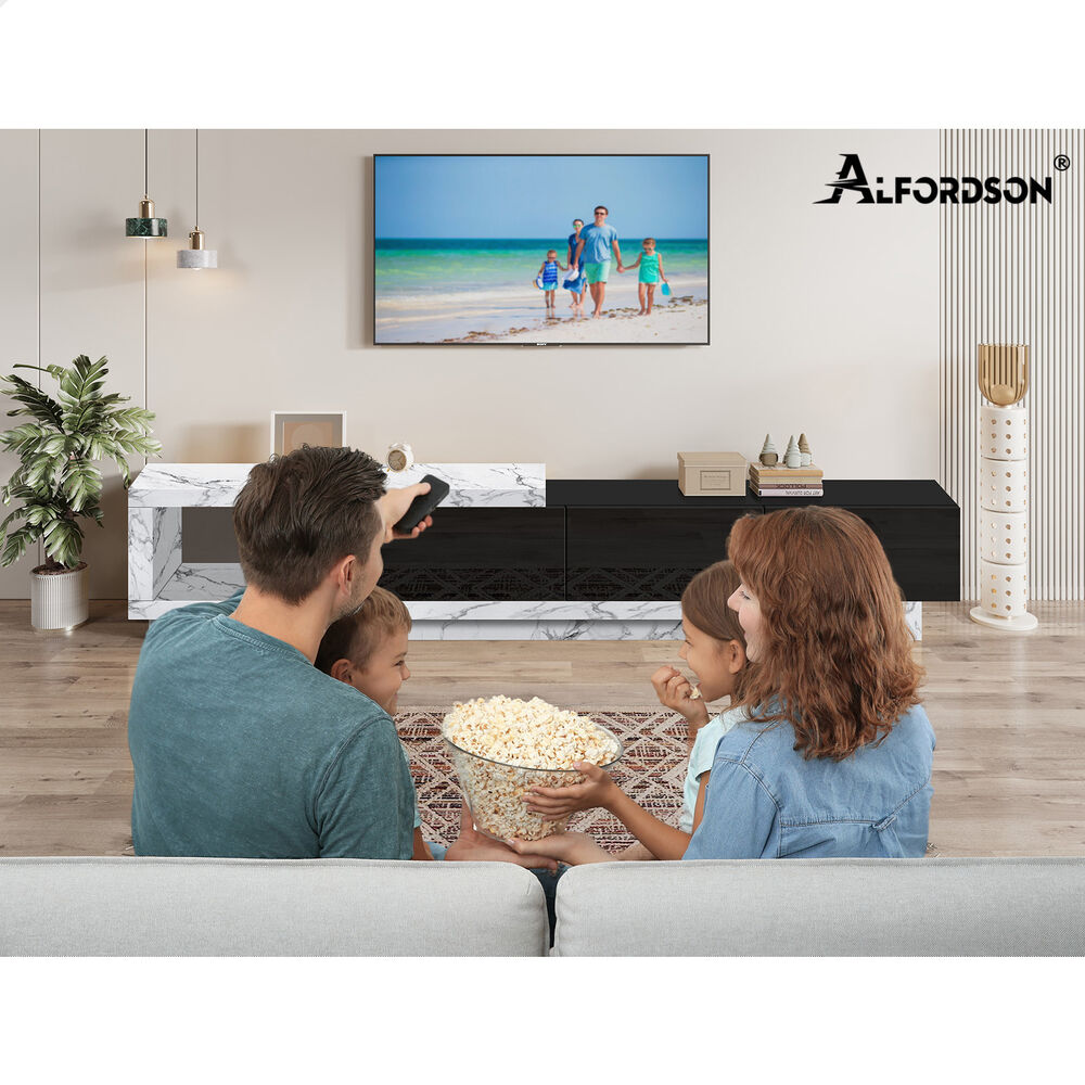 ALFORDSON Extendable Entertainment Unit TV Cabinet 190-280cm Stand Storage Shelf - Picture 36 of 60
