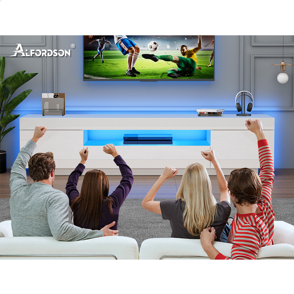 ALFORDSON Entertainment Unit 180cm TV Cabinet Stand LED Light High Gloss Drawer - Picture 48 of 48