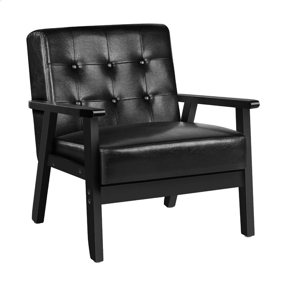 ALFORDSON Armchair Lounge Chair Tufted Accent Arm Chair PU Leather Sofa Couch - Picture 24 of 48