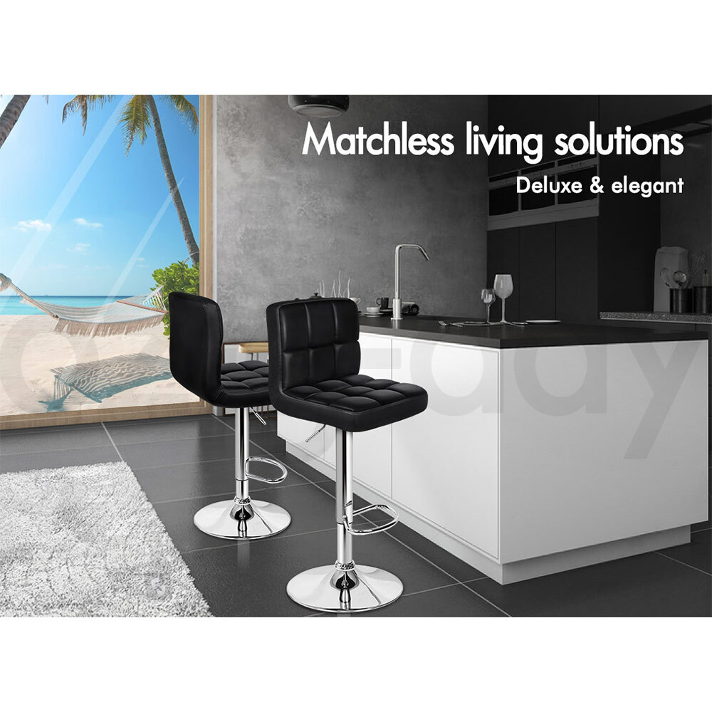 ALFORDSON Bar Stools Ralph Kitchen Swivel Chair Gas Lift Leather/Fabric x2/x4 - Picture 29 of 146