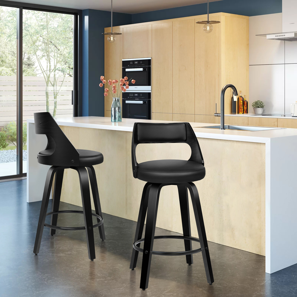 ALFORDSON Kitchen Bar Stools Wooden Swivel Leather Metal Dining Chair x2/x4 - Picture 131 of 1,020