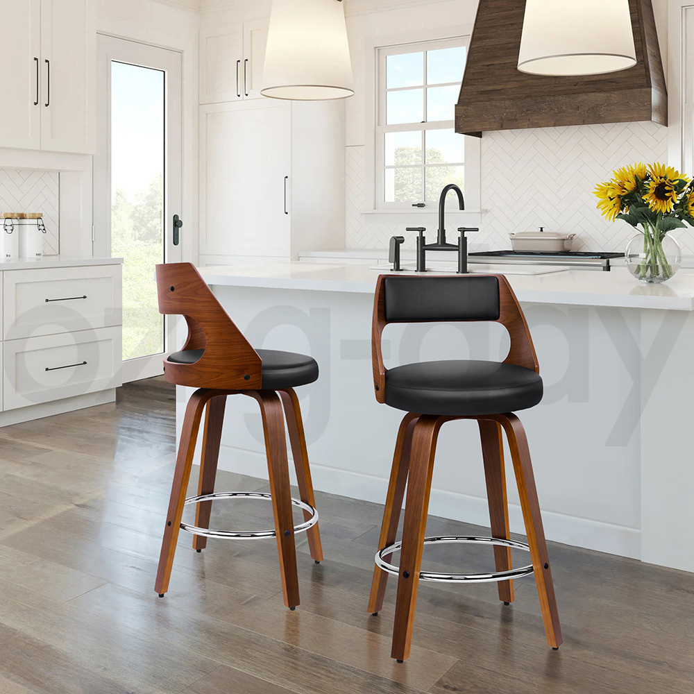 ALFORDSON Kitchen Bar Stools Wooden Swivel Leather Metal Dining Chair x2/x4 - Picture 171 of 1,020