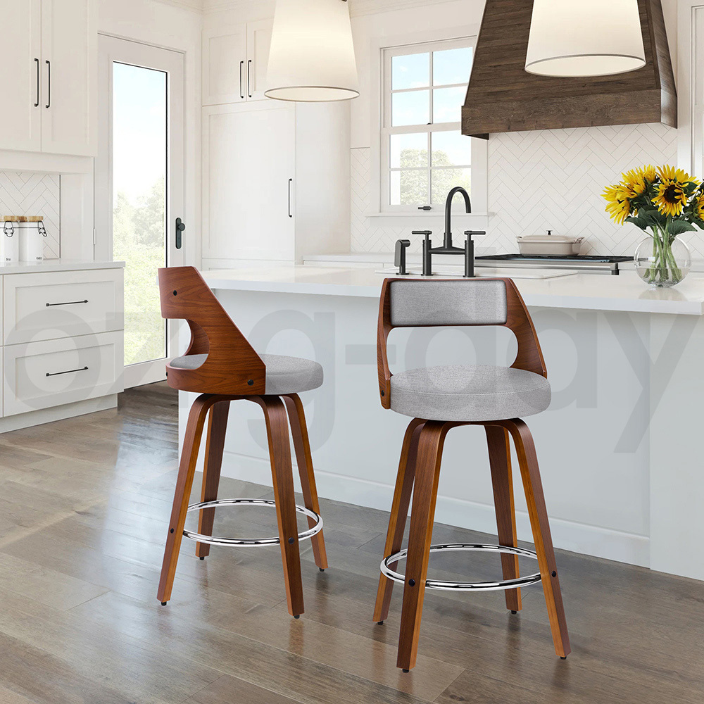 ALFORDSON Kitchen Bar Stools Wooden Swivel Leather Metal Dining Chair x2/x4 - Picture 211 of 1,020