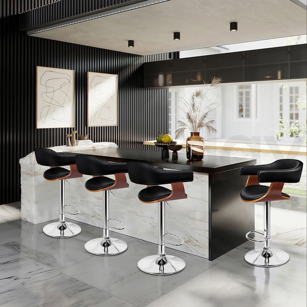 ALFORDSON Kitchen Bar Stools Wooden Swivel Leather Metal Dining Chair x2/x4 - Picture 91 of 1,020