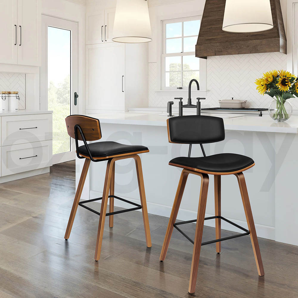 ALFORDSON Kitchen Bar Stools Wooden Swivel Leather Metal Dining Chair x2/x4 - Picture 911 of 1,020