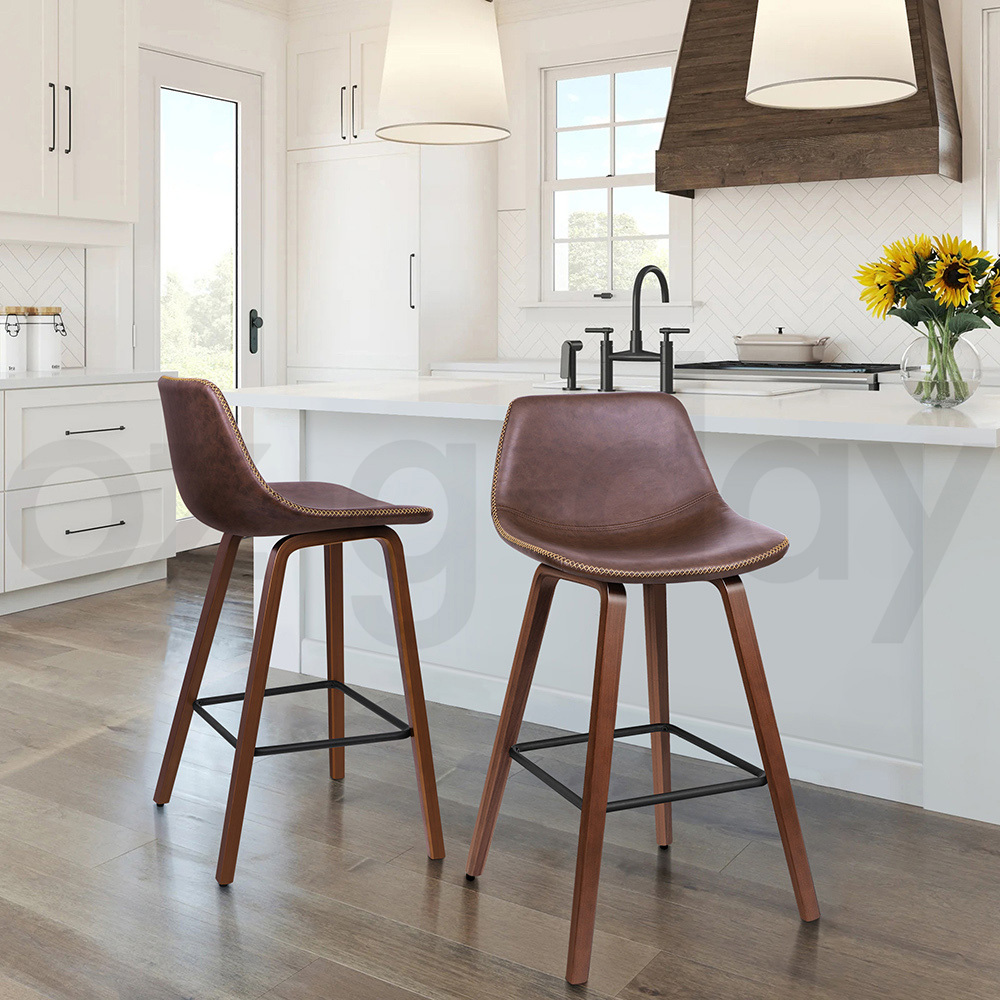ALFORDSON Kitchen Bar Stools Wooden Swivel Leather Metal Dining Chair x2/x4 - Picture 43 of 1,020