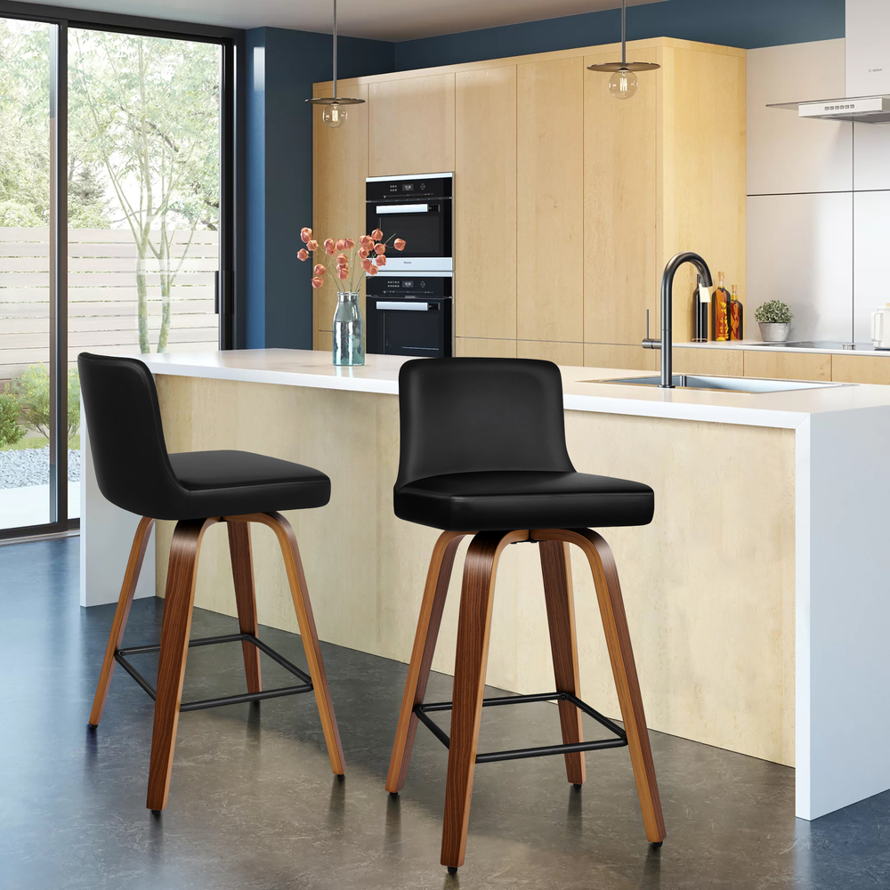 ALFORDSON Kitchen Bar Stools Wooden Swivel Leather Metal Dining Chair x2/x4 - Picture 363 of 1,020