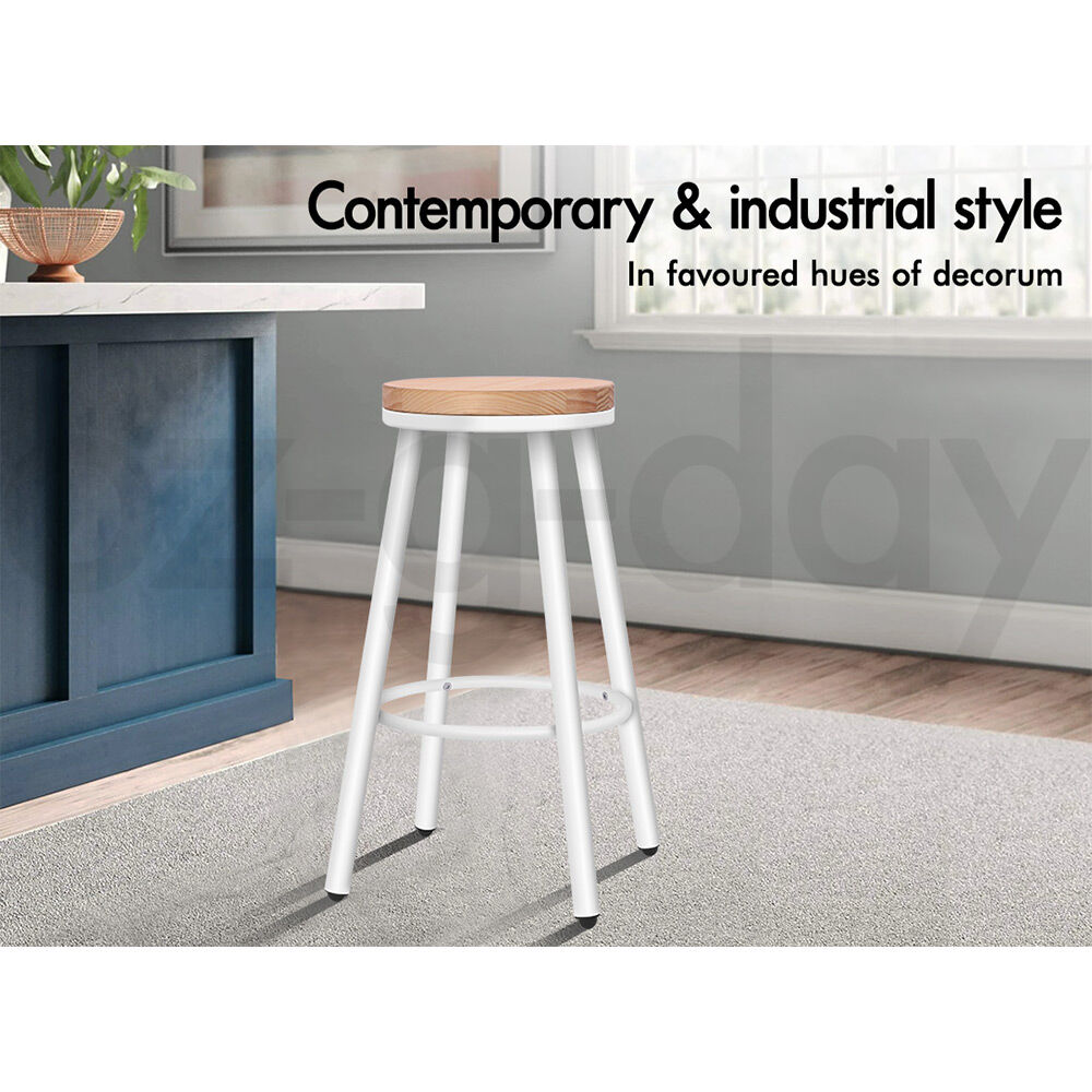 ALFORDSON Bar Stools Kitchen Wooden Swivel Leather Metal Dining Chair x2/x4 - Picture 16 of 94