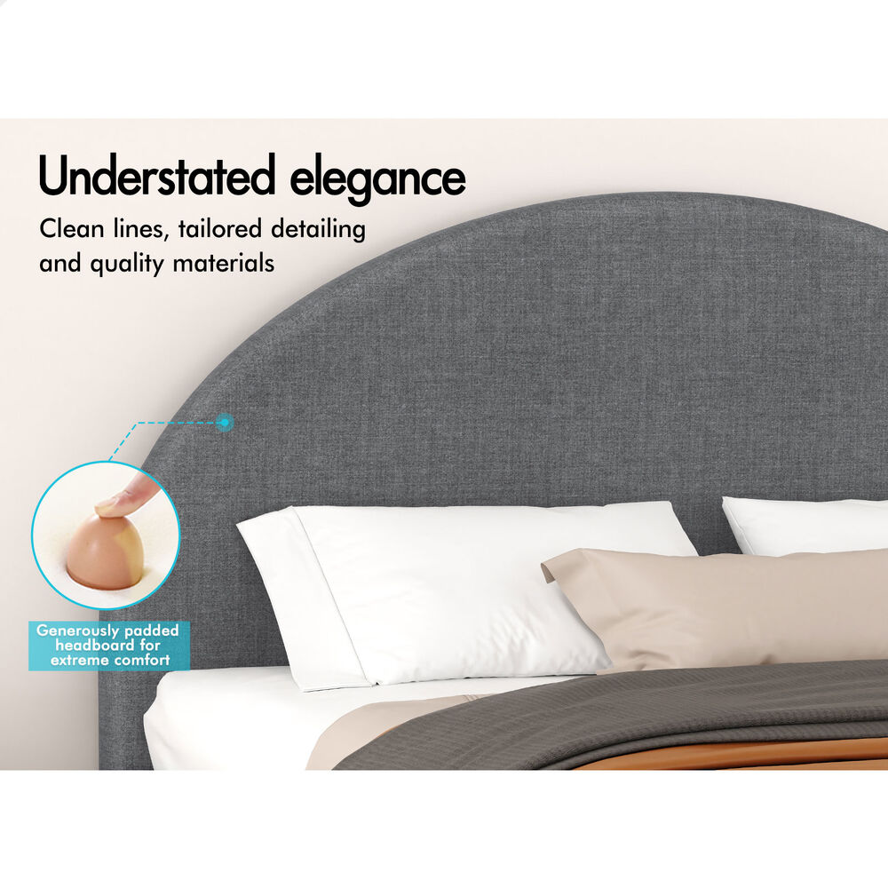 ALFORDSON Bed Frame Queen Double King Single Mattress Base Platform Grey Fabric - Picture 16 of 57