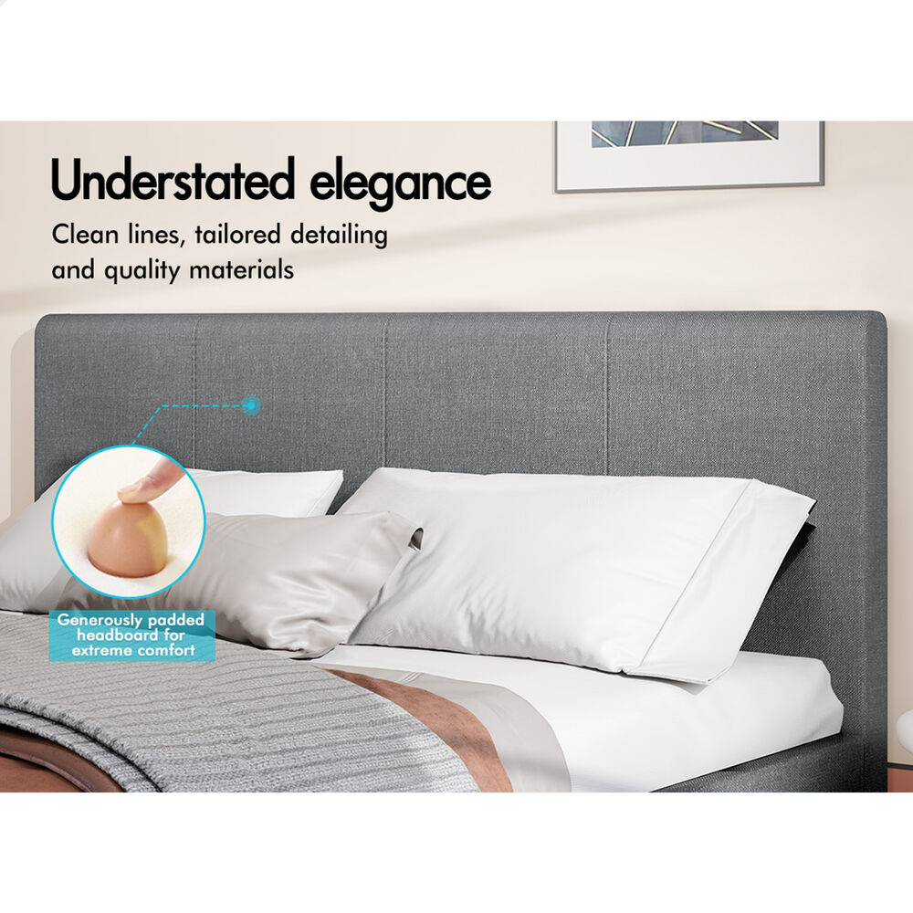 ALFORDSON Bed Frame Queen Double King Single Base Wooden Slats Leather Fabric - Picture 88 of 301