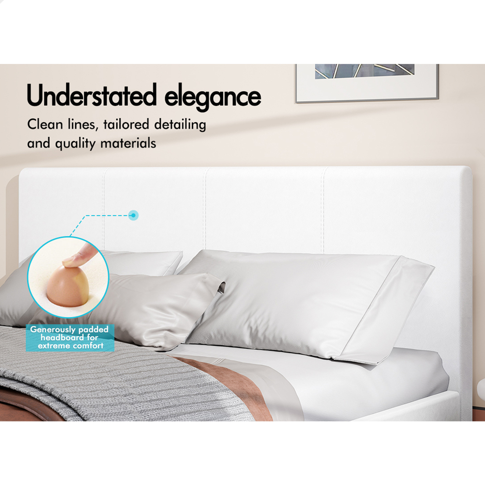 ALFORDSON Bed Frame Queen Double King Single Base Wooden Slats Leather Fabric - Picture 232 of 301