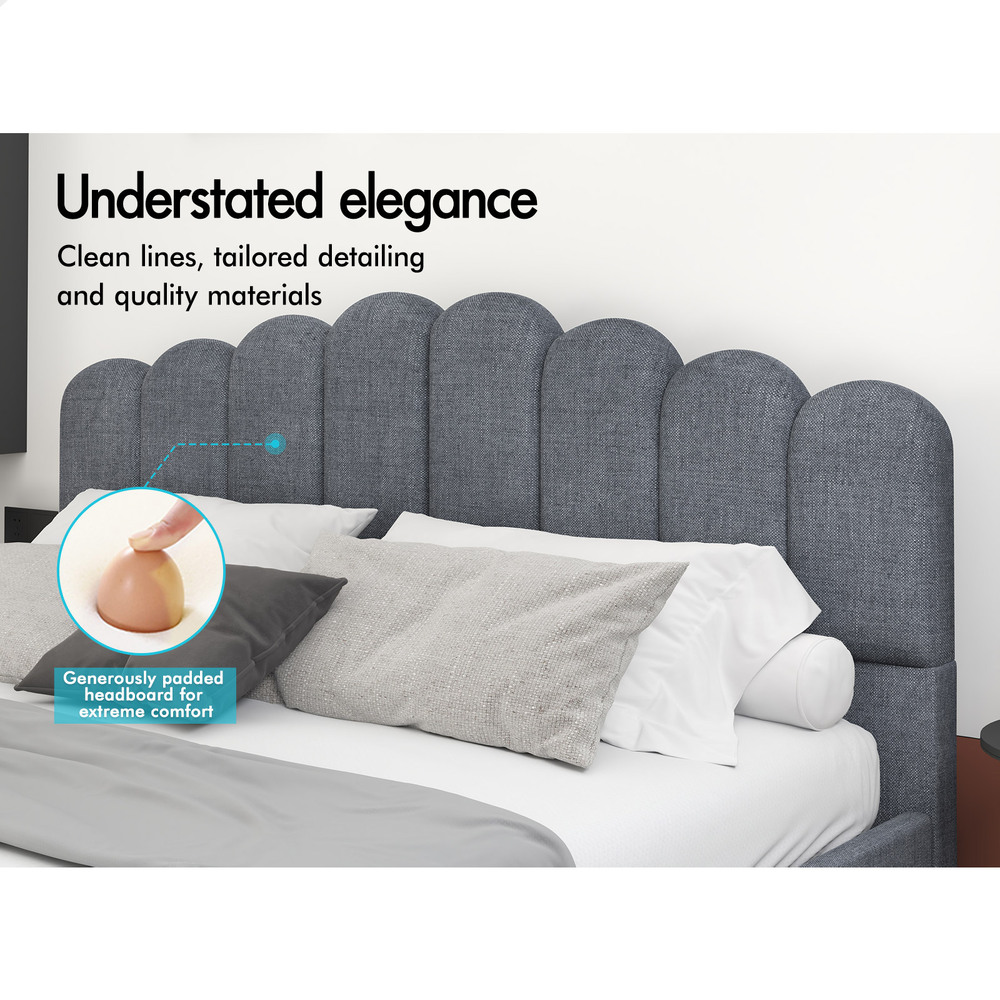 ALFORDSON Bed Frame Queen Double King Single Mattress Base Leather Fabric - Picture 20 of 245