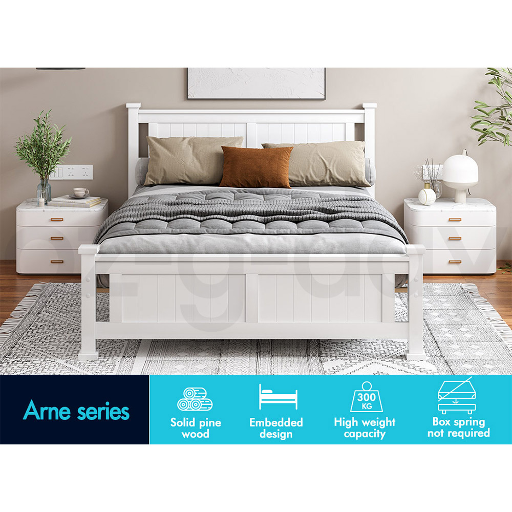 ALFORDSON Bed Frame Queen Double King Single Size Wooden Mattress Base White/Oak - Picture 39 of 864