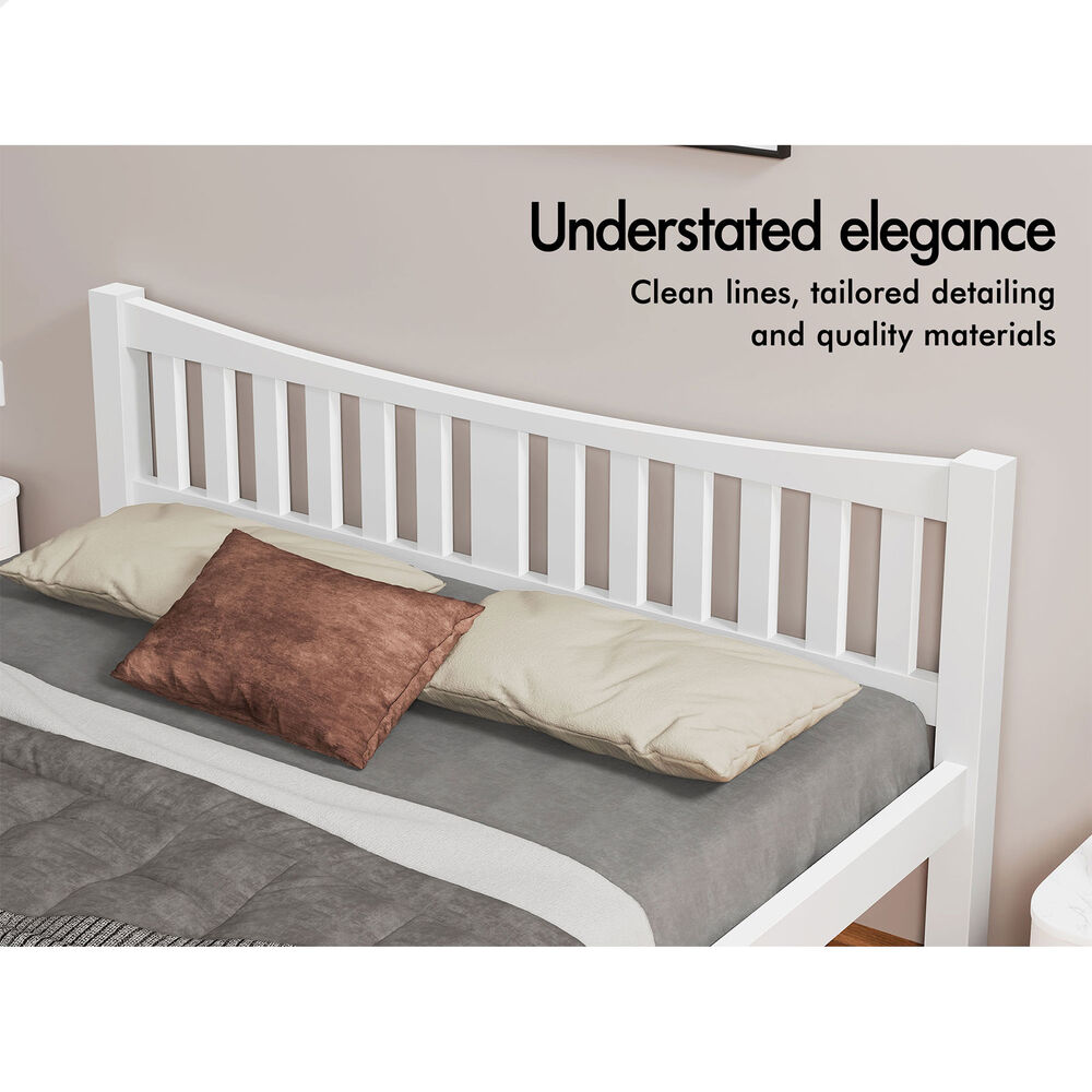 ALFORDSON Bed Frame Queen Double King Single Size Wooden Mattress Base White/Oak - Picture 459 of 864