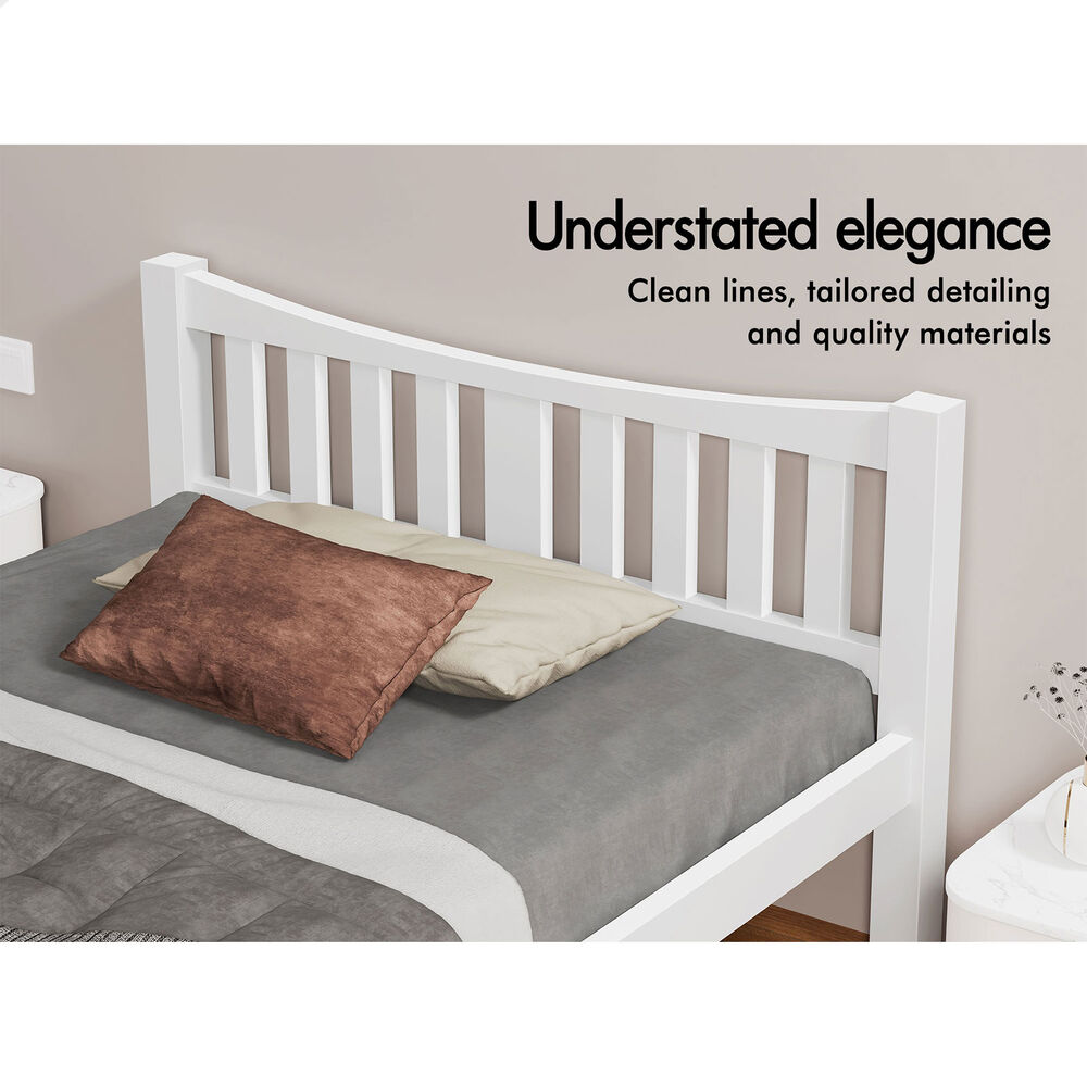 ALFORDSON Bed Frame Queen Double King Single Size Wooden Mattress Base White/Oak - Picture 483 of 864