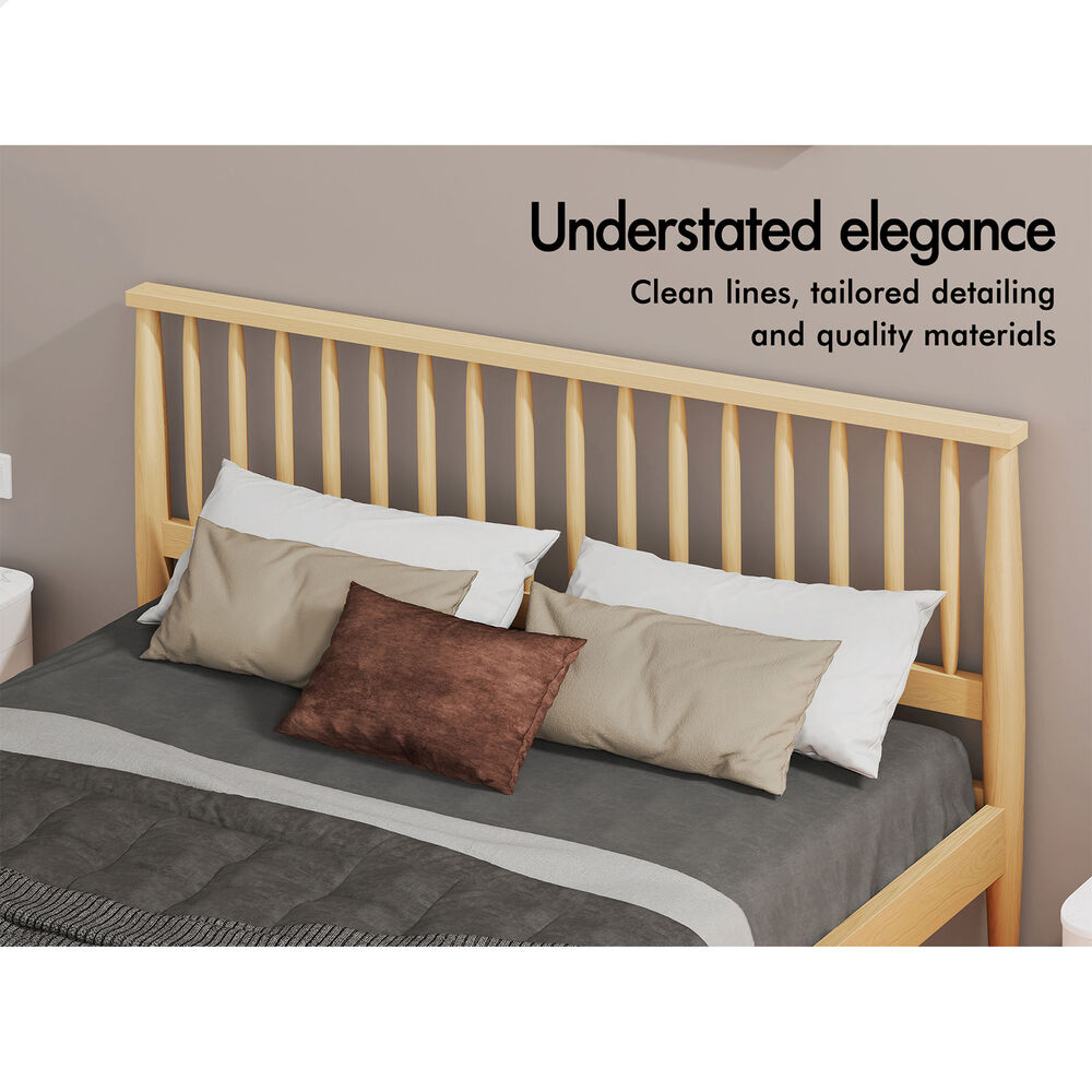 ALFORDSON Bed Frame Queen Double King Single Size Wooden Mattress Base White/Oak - Picture 519 of 864