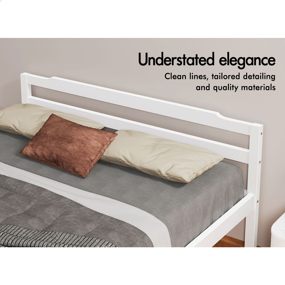 ALFORDSON Bed Frame Queen Double King Single Size Wooden Mattress Base White/Oak - Picture 663 of 864