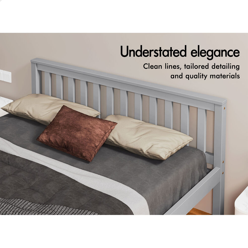 ALFORDSON Bed Frame Queen Double King Single Size Wooden Mattress Base White/Oak - Picture 759 of 864