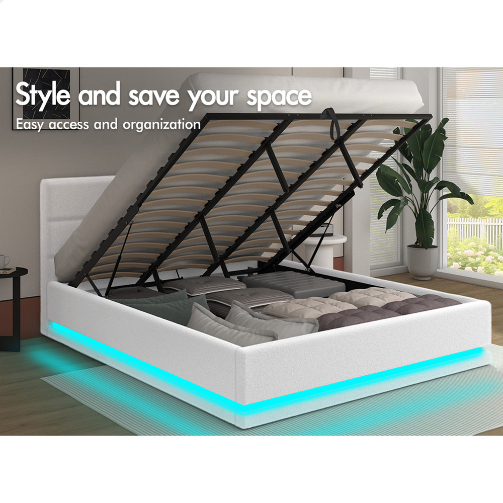 ALFORDSON Bed Frame Queen Double King Single RGB LED Gas Lift Storage Base - Picture 64 of 301