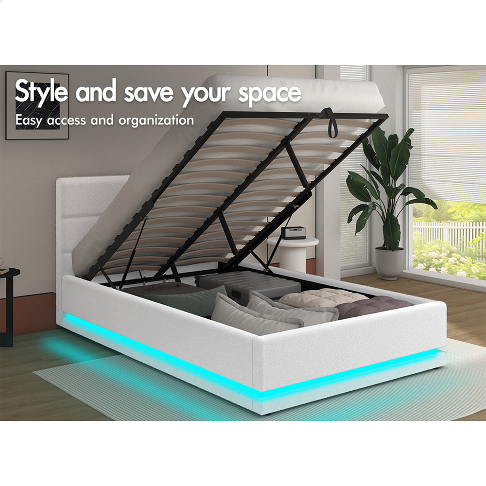 ALFORDSON Bed Frame Queen Double King Single RGB LED Gas Lift Storage Base - Picture 124 of 301