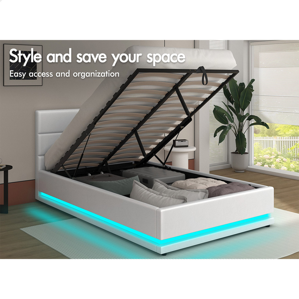 ALFORDSON Bed Frame Queen Double King Single RGB LED Gas Lift Storage Base - Picture 172 of 301