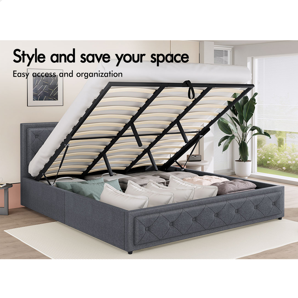 ALFORDSON Bed Frame Queen Double King Single Full Size Gas Lift Storage Base - Picture 64 of 193