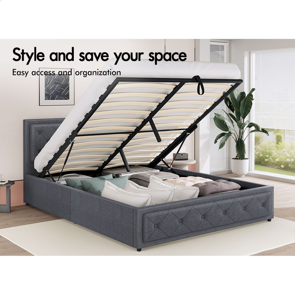 ALFORDSON Bed Frame Queen Double King Single Full Size Gas Lift Storage Base - Picture 160 of 193