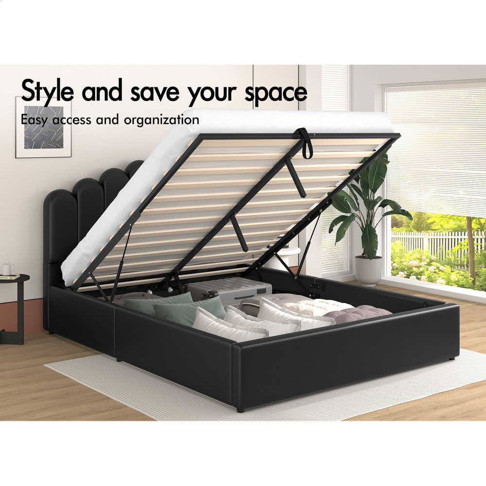 ALFORDSON Bed Frame Queen Double King Single Gas Lift Storage Leather Boucle - Picture 32 of 244