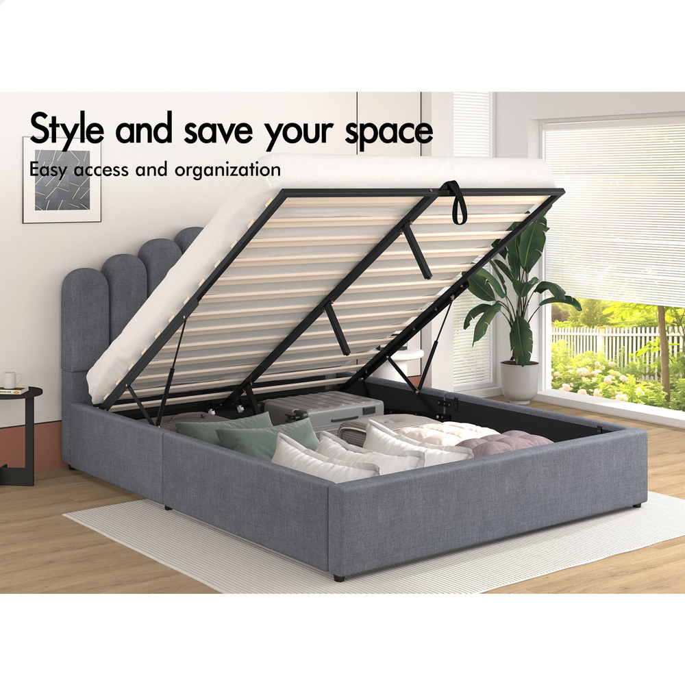 ALFORDSON Bed Frame Queen Double King Single Gas Lift Storage Leather Boucle - Picture 20 of 244
