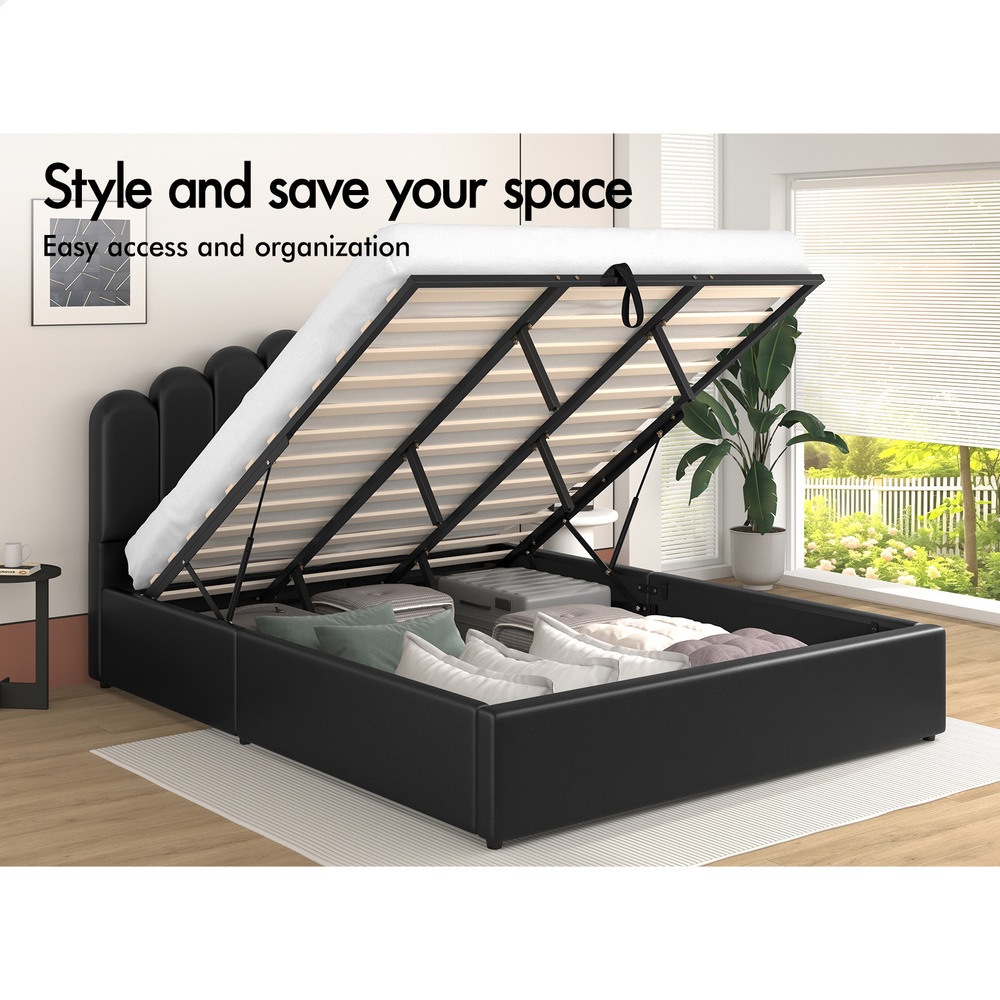 ALFORDSON Bed Frame Queen Double King Single Gas Lift Storage Leather Boucle - Picture 80 of 244