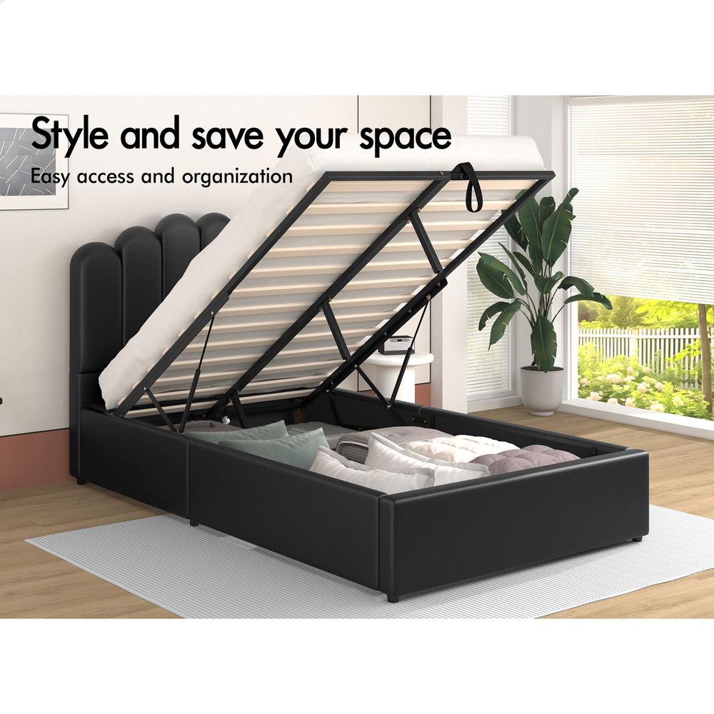 ALFORDSON Bed Frame Queen Double King Single Gas Lift Storage Leather Boucle - Picture 128 of 244