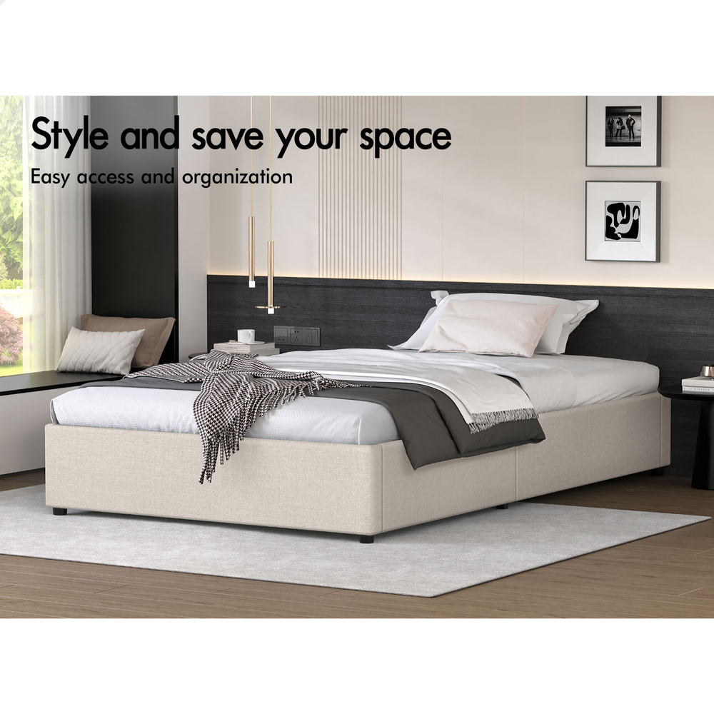 ALFORDSON Bed Frame Queen Double King Single Gas Lift Storage Fabric Boucle - Picture 172 of 361