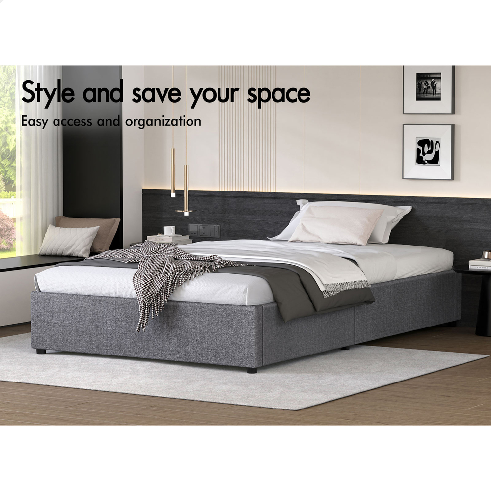 ALFORDSON Bed Frame Queen Double King Single Gas Lift Storage Fabric Boucle - Picture 184 of 361