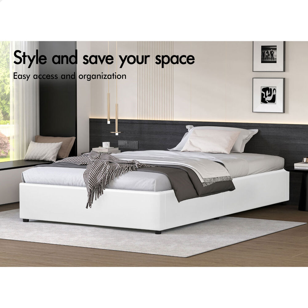 ALFORDSON Bed Frame Queen Double King Single Gas Lift Storage Fabric Boucle - Picture 208 of 361
