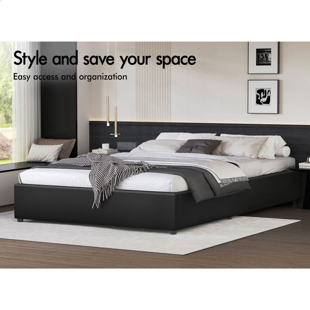 ALFORDSON Bed Frame Queen Double King Single Gas Lift Storage Fabric Boucle - Picture 268 of 361