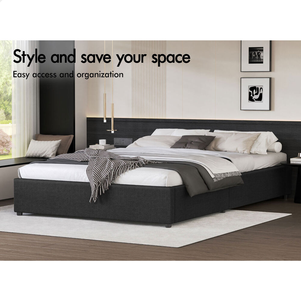 ALFORDSON Bed Frame Queen Double King Single Gas Lift Storage Fabric Boucle - Picture 232 of 361