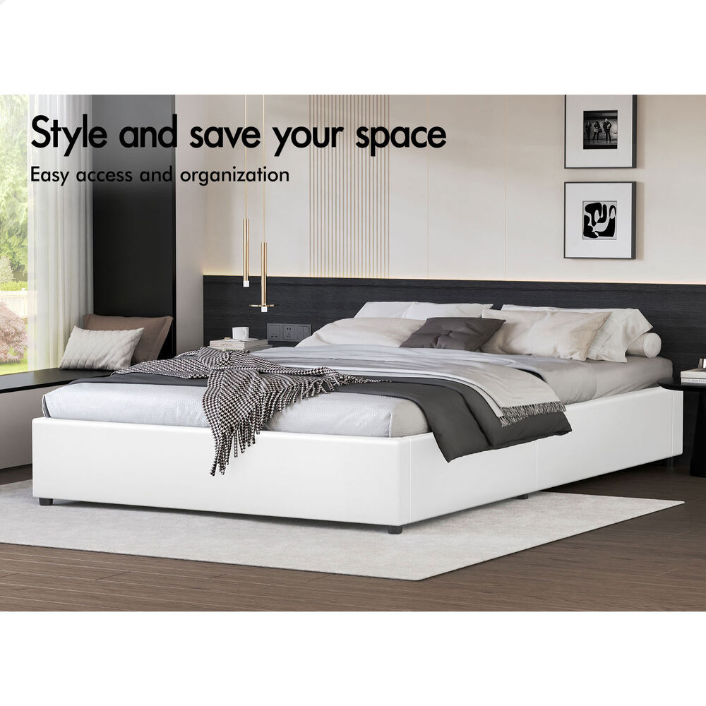 ALFORDSON Bed Frame Queen Double King Single Gas Lift Storage Fabric Boucle - Picture 280 of 361