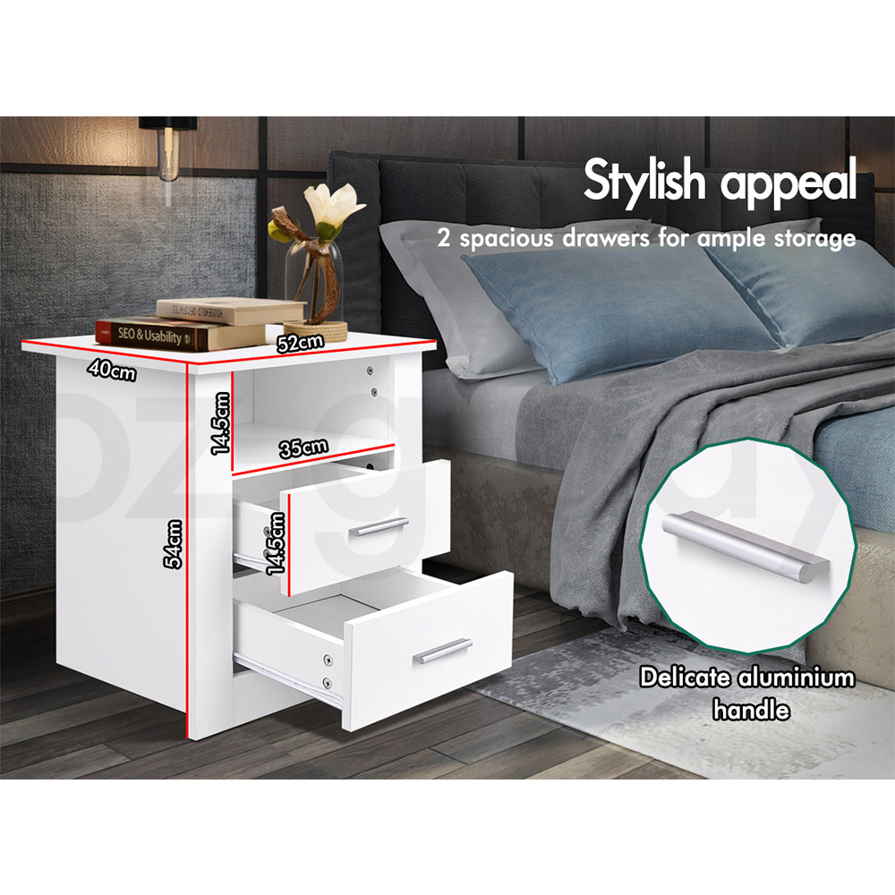 ALFORDSON Bedside Table RGB LED Nightstand 1/2/3 Drawers Side Table Storage - Picture 45 of 521