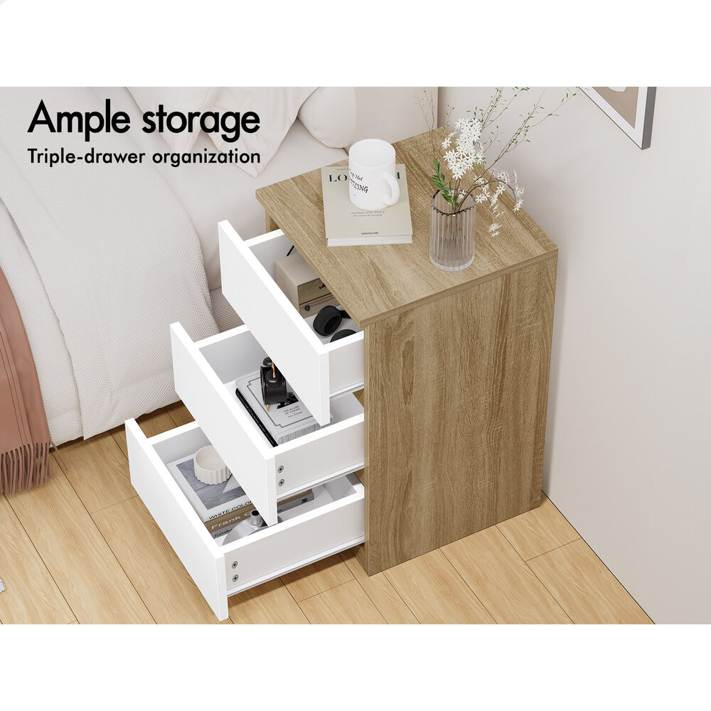 ALFORDSON Bedside Table RGB LED Nightstand 1/2/3 Drawers Side Table Storage - Picture 264 of 521