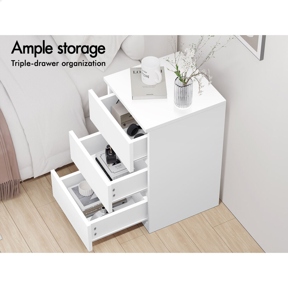 ALFORDSON Bedside Table RGB LED Nightstand 1/2/3 Drawers Side Table Storage - Picture 270 of 521